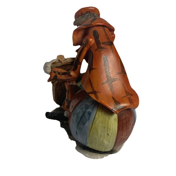 Clown Playing Cello Sitting On Ball Made In Italy Cello Neck Broken But Nice - Picture 4 of 8